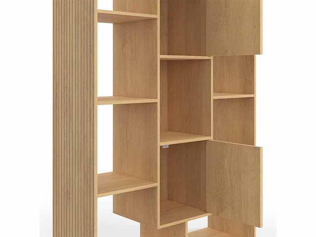 (x2) boekenkast - latteneffect 11 vakken 143cm - afbeelding 3 van  8