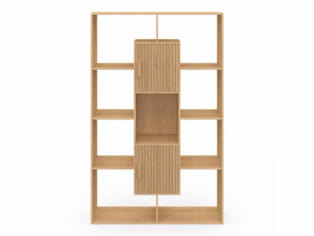(x2) boekenkast - latteneffect 11 vakken 143cm - afbeelding 4 van  8
