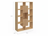 (x2) boekenkast - latteneffect 11 vakken 143cm - afbeelding 5 van  8