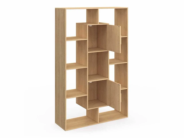 (x2) boekenkast - latteneffect 11 vakken 143cm - afbeelding 8 van  8