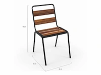 (x6) acacia tuinstoelen in metaal en hout - afbeelding 6 van  6