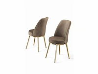 (x6) eetkamerstoelen - cappuccino 45x91x42 cm goud - afbeelding 2 van  3