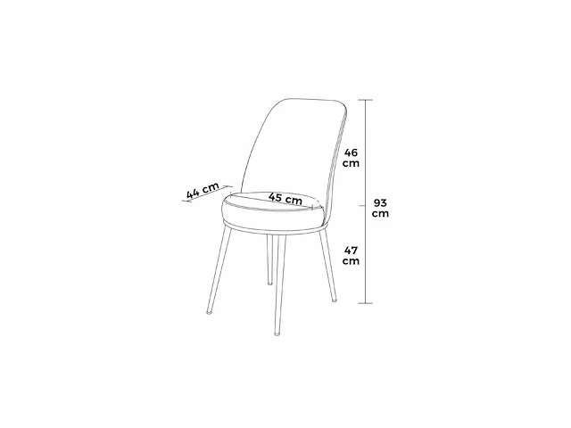 (x6) eetkamerstoelen - cappuccino 45x91x42 cm goud - afbeelding 3 van  3