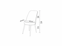 (x6) eetkamerstoelen - cappuccino 45x91x42 cm goud - afbeelding 3 van  3
