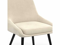 (x6) stoelen met metalen poten - beige fluweel - afbeelding 3 van  6