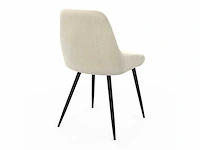(x6) stoelen met metalen poten - beige fluweel - afbeelding 5 van  6
