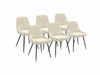 (x6) stoelen met metalen poten - beige fluweel - afbeelding 6 van  6