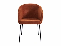 (x8) stoel met stof en metalen armleuningen - terracotta - afbeelding 3 van  8