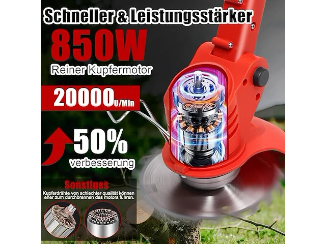 Xbzzgmg accu-grastrimmer met accu - afbeelding 3 van  3