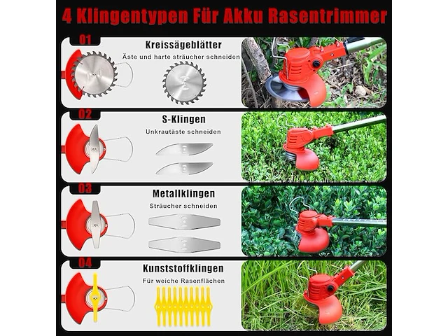 Xbzzgmg accu-grastrimmer met accu - afbeelding 2 van  3