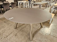 Xclusiv scorpion tafel inox + gehard glas dia 150 taupe - afbeelding 1 van  3