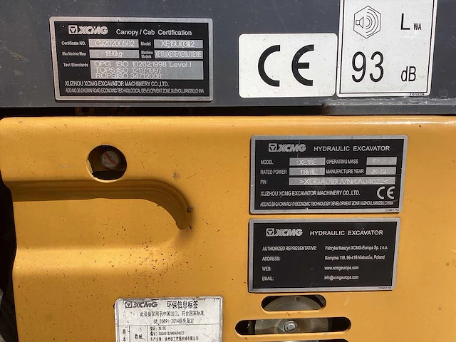 Xcmg - xe18e - tracked excavator - 2022 - afbeelding 3 van  14