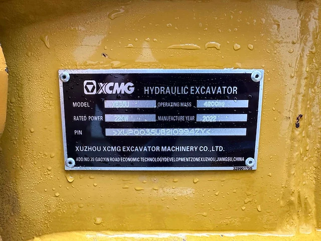 Xcmg - xe35u - mini-excavator - 2022 - afbeelding 29 van  35