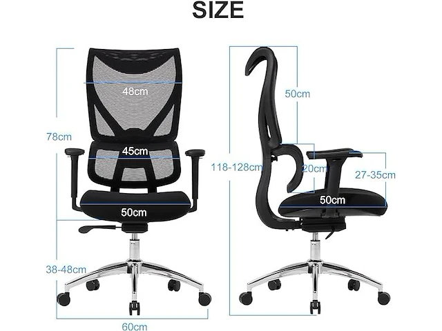 Ximstar ergonomische bureaustoel - afbeelding 3 van  6