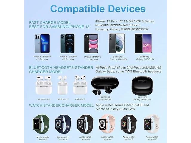 Ximu draadloze oplader 3-in-1 - afbeelding 3 van  5