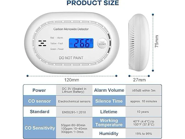 Xindum koolmonoxidemelder wifi - afbeelding 2 van  2