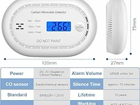 Xindum koolmonoxidemelder wifi - afbeelding 2 van  2