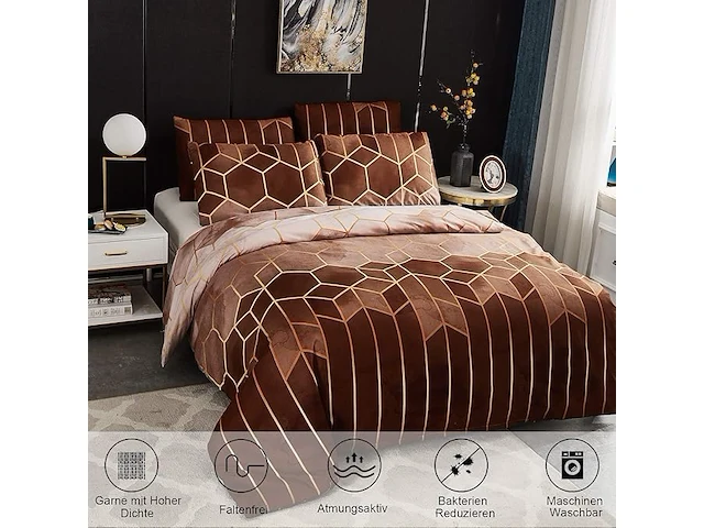 Xiongfeng mitchell geometrisch beddengoed, 135 x 200 cm - afbeelding 2 van  4