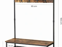 Xl garderoberek - hout - bruin - 41x100x182 - afbeelding 3 van  3
