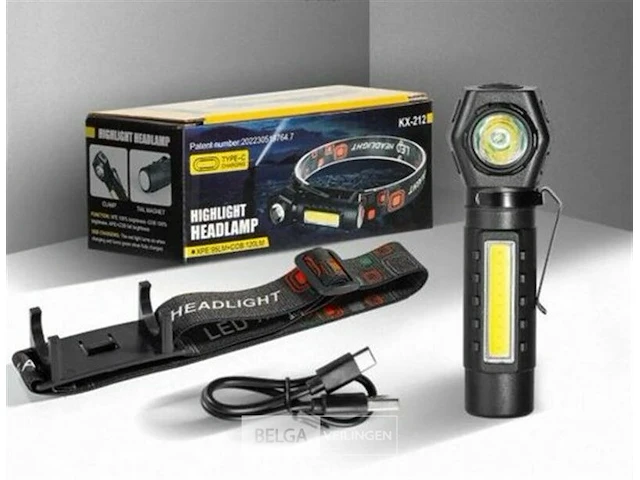 Xpe kx-212 dubbele ledhoofdlamp oplaadbaar via usb - afbeelding 2 van  2