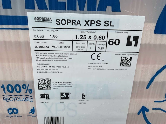 Xps 6 cm dik 42 m2 ( 8 pak ) - afbeelding 1 van  3