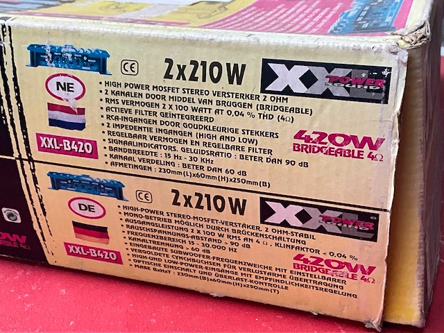 Xxl b420 2x210w auto mosfet versterker - afbeelding 5 van  5