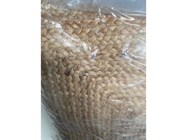 Xxl-kussen - gevlochten natuurlijk materiaal - afm. +/- 100 x 100 cm. - afbeelding 3 van  3