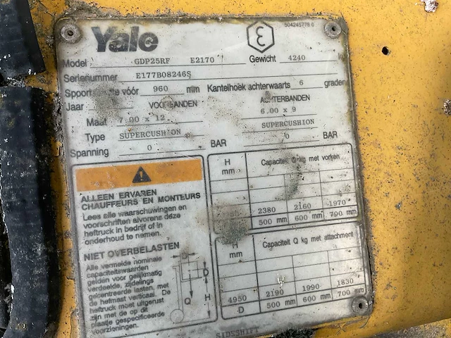 Yale gdp25rf vorkheftruck - afbeelding 4 van  12