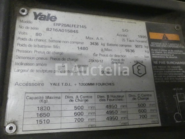 Yale vorkheftruck erp20alfv2145 - afbeelding 1 van  7