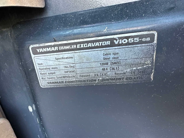 Yanmar - vio55-6b - midigraafmachine - afbeelding 35 van  36