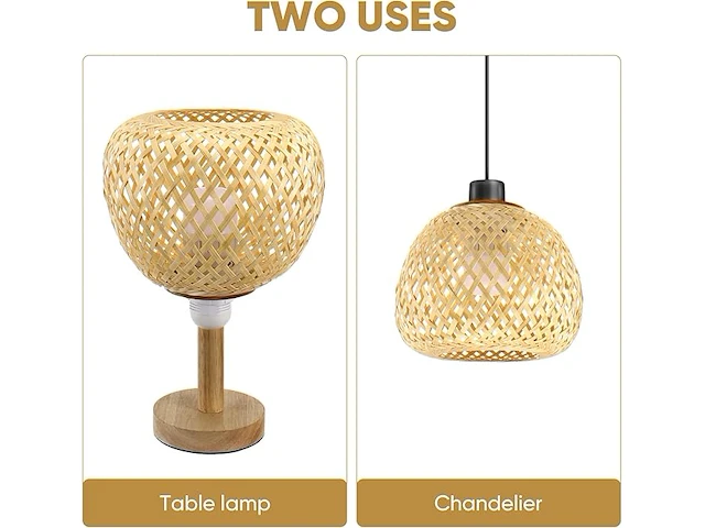 Yarnow 3 stuks rotan lampenkap - afbeelding 4 van  4