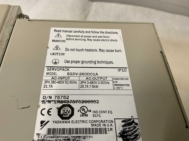 Yaskawa sgdv-260d01a servo drive - afbeelding 5 van  5
