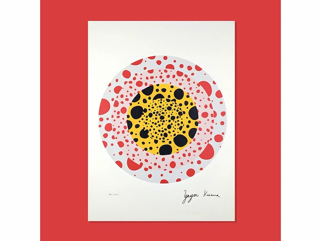 Yayoi kusama (na) - litho gesigneerd bloemencirkel - afbeelding 1 van  8
