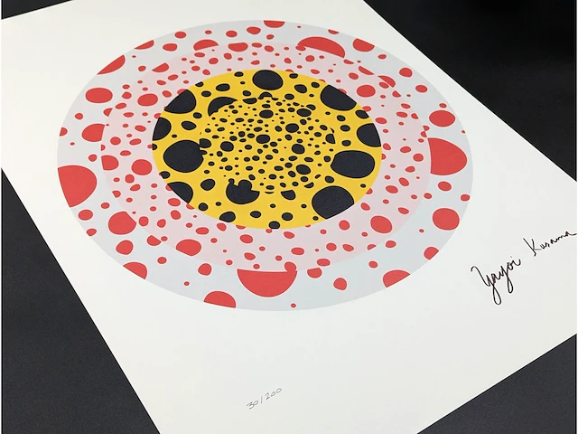 Yayoi kusama (na) - litho gesigneerd bloemencirkel - afbeelding 7 van  8