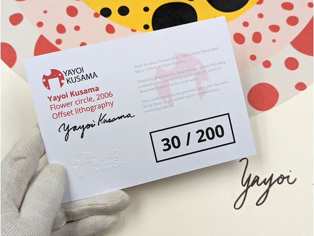 Yayoi kusama (na) - litho gesigneerd bloemencirkel - afbeelding 8 van  8