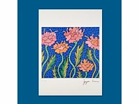 Yayoi kusama (na) - litho gesigneerd bord bloemen 2 - afbeelding 1 van  9