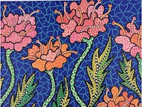 Yayoi kusama (na) - litho gesigneerd bord bloemen 2 - afbeelding 3 van  9