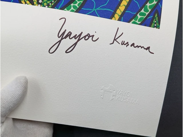 Yayoi kusama (na) - litho gesigneerd bord bloemen 2 - afbeelding 5 van  9