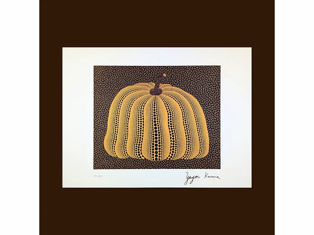 Yayoi kusama (na) - litho gesigneerd pompoenplaat - afbeelding 1 van  8