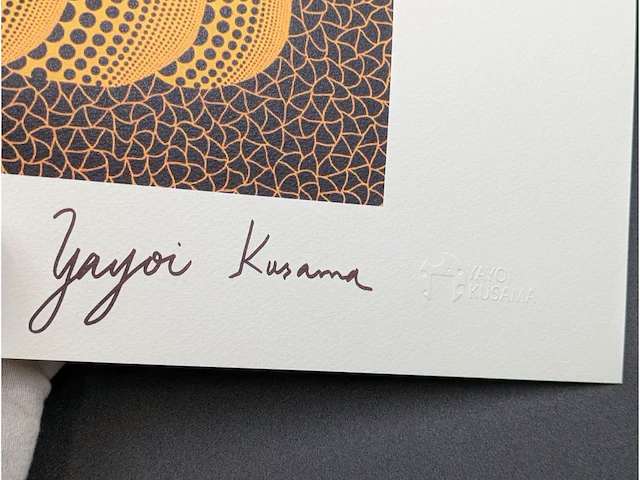 Yayoi kusama (na) - litho gesigneerd pompoenplaat - afbeelding 5 van  8