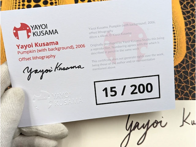 Yayoi kusama (na) - litho gesigneerd pompoenplaat - afbeelding 8 van  8