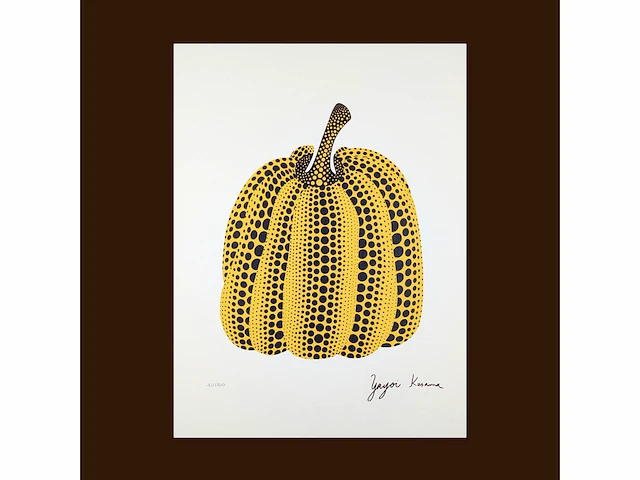 Yayoi kusama (na) - litho gesigneerd pompoenplaat - afbeelding 1 van  10