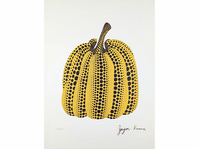 Yayoi kusama (na) - litho gesigneerd pompoenplaat - afbeelding 3 van  10