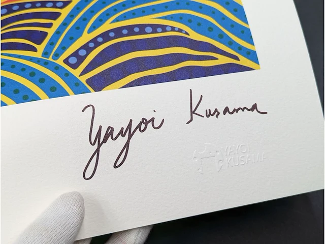 Yayoi kusama (na) - litho gesigneerd two eyes plaat - afbeelding 5 van  9