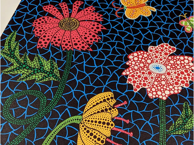 Yayoi kusama (na) - litho ondertekend bloemenbord - afbeelding 3 van  9