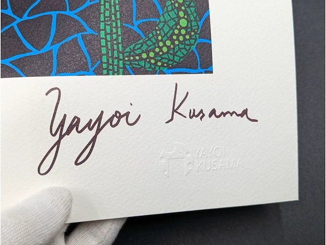 Yayoi kusama (na) - litho ondertekend bloemenbord - afbeelding 5 van  9