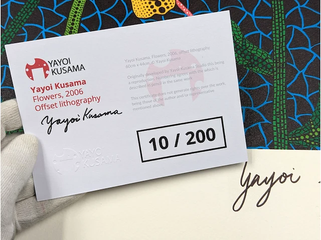 Yayoi kusama (na) - litho ondertekend bloemenbord - afbeelding 9 van  9