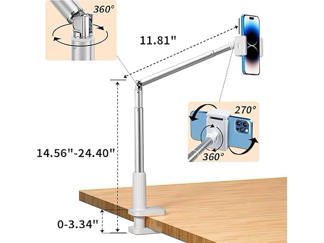 Yayusi overhead telefoonhouder voor video opname - afbeelding 3 van  4