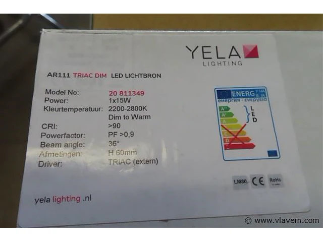 Yela led ar111 2200-2800k 15w 36° - 350ma, 4 stuks - afbeelding 2 van  3