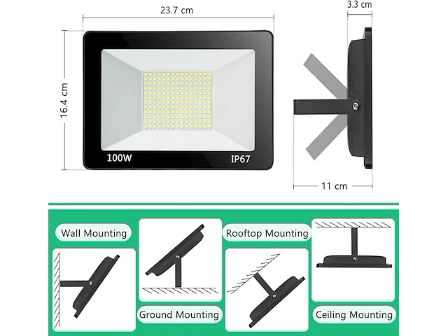 Yiqibro led-schijnwerper (2 stuks) - afbeelding 2 van  5